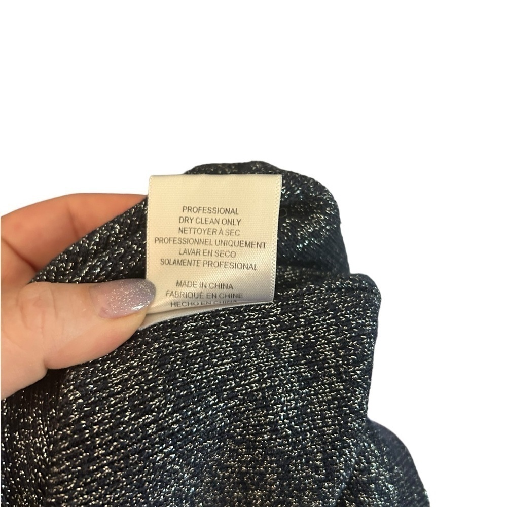 Sachin & Babi Amelie Metallic Navy Blue Knit Sweater Dress Women’s Size Small - Picture 11 of 14